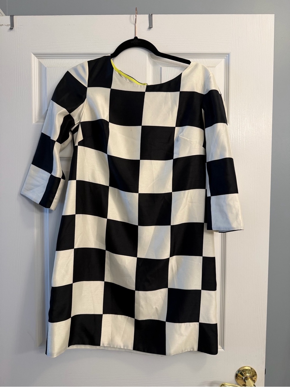 Vince Camuto Black and White Checkered Shift Dress